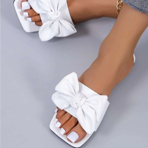 Mini bow decor slide sandals - Picture 1 of 4